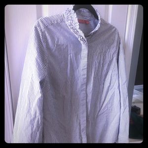 ELLE Gray Pin Striped Oxford Shirt